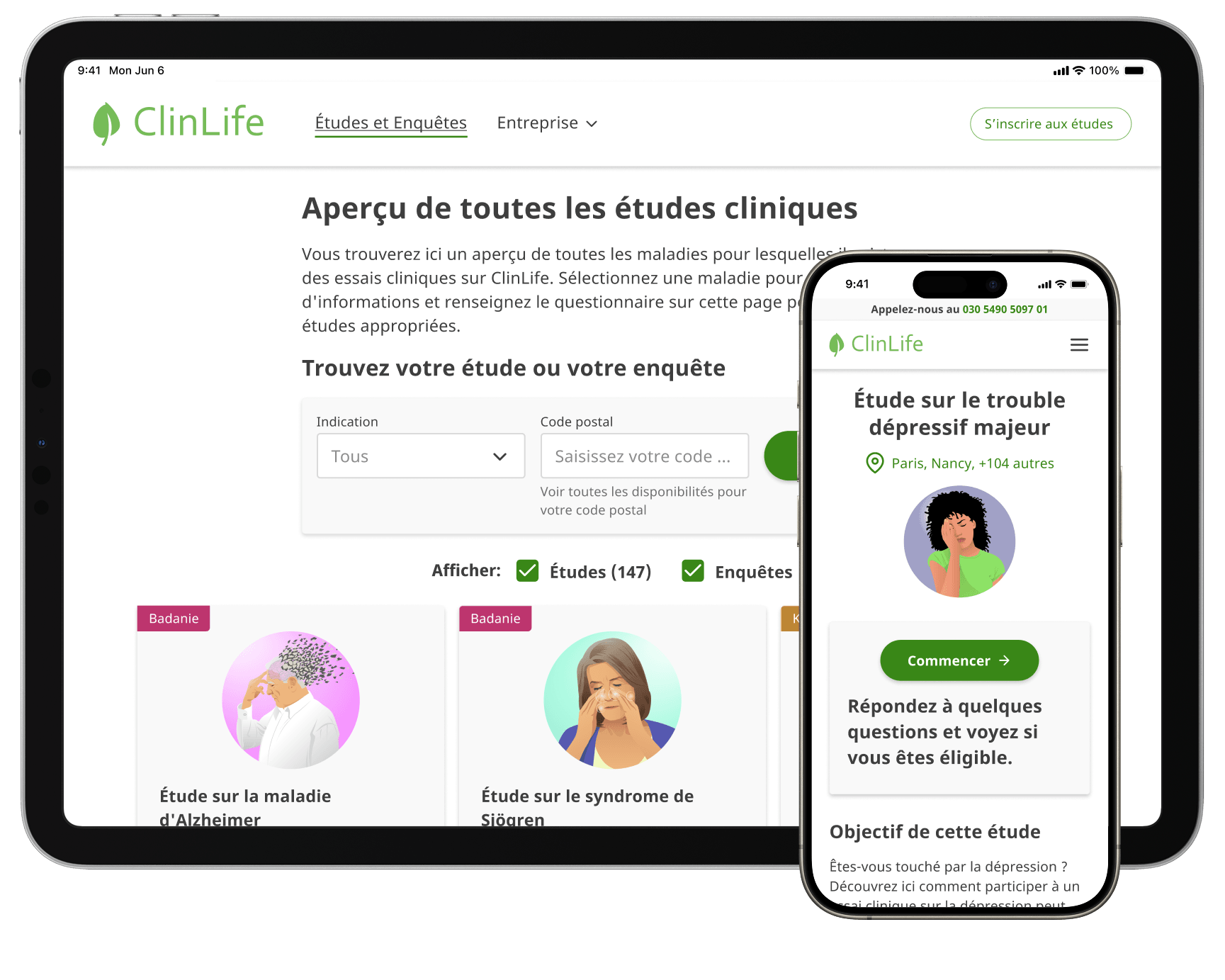 Site web de ClinLife - texte alternatif